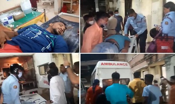 BJP's Brutal Attacks on TMC activists in Udaipur : Many Injured, 2 Referred to GB hospital : Trinamool leaders rushed to GB hospital BJP's Brutal Attacks on TMC activists in Udaipur : Many Injured, 2 Referred to GB hospital : Trinamool leaders rushed to GB hospital